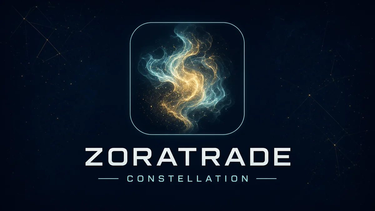 ZoraTrade — constellation trading seat in deep night glass